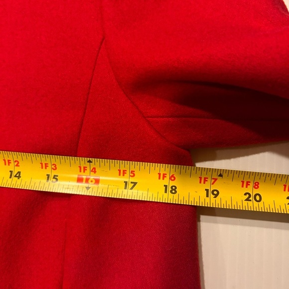 😍LOFT NWT Red Pea Coat with Double Breasted Style and Prominent Collar - Picture 16 of 16